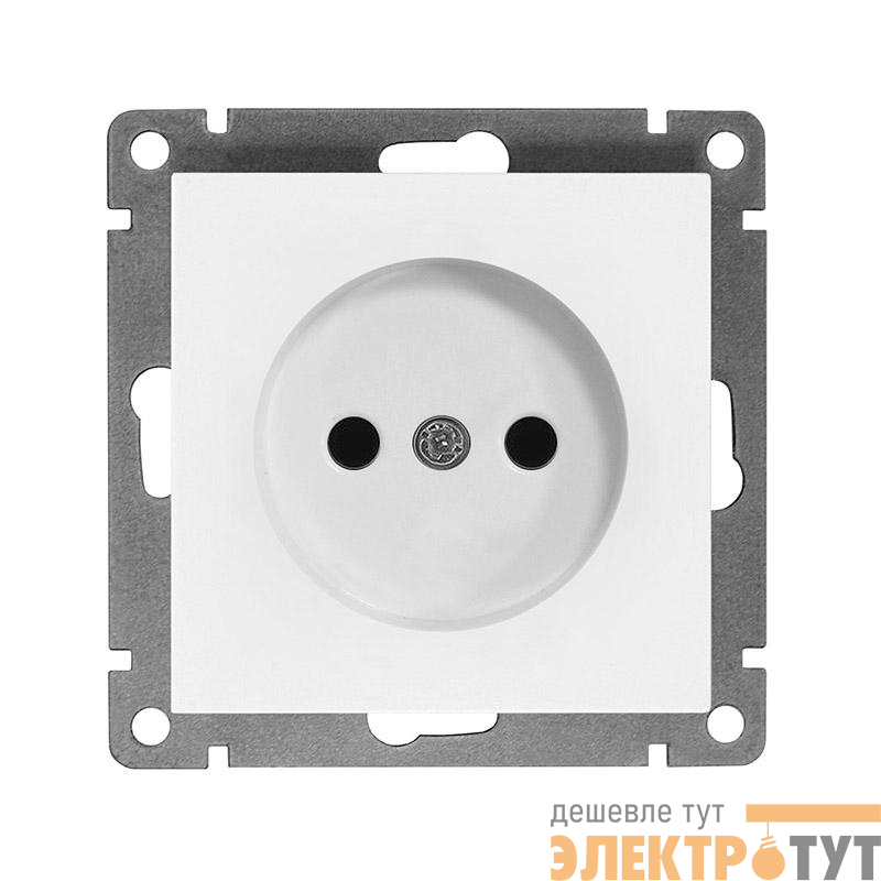 Розетка 1-м СП Афина 16А IP20 без заземл. механизм бел. Universal A0022