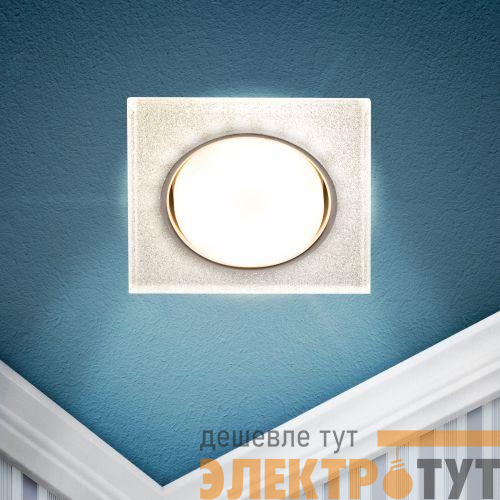 Светильник точечный DK LD50 CH/SHSL GX53 встраив. со светодиод. подсветкой хром серебро ЭРА Б0057471