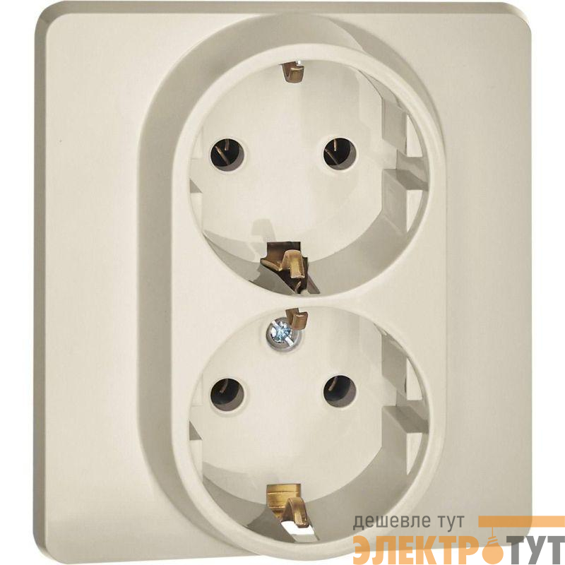 Розетка Inspiria 16А 250В 2х2P+E немецк. стандарт сл. кость IEK 673751