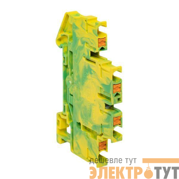 Колодка клеммная пружинная двухуровневая 2.5 Push-in земля EKF PIT-2.5-double-pe