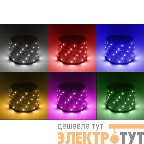 Лента светодиодная LS5050 -14.4-60-12-RGB+W(6500)-IP20-1 year-5m RGB+холод. бел. (уп.5м) Эра Б0059911