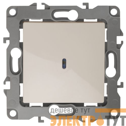 Выключатель 1-кл. СП Эра12 12-1102-02 10А IP20 250В 10AX с подсветкой механизм сл. кость Эра Б0014634