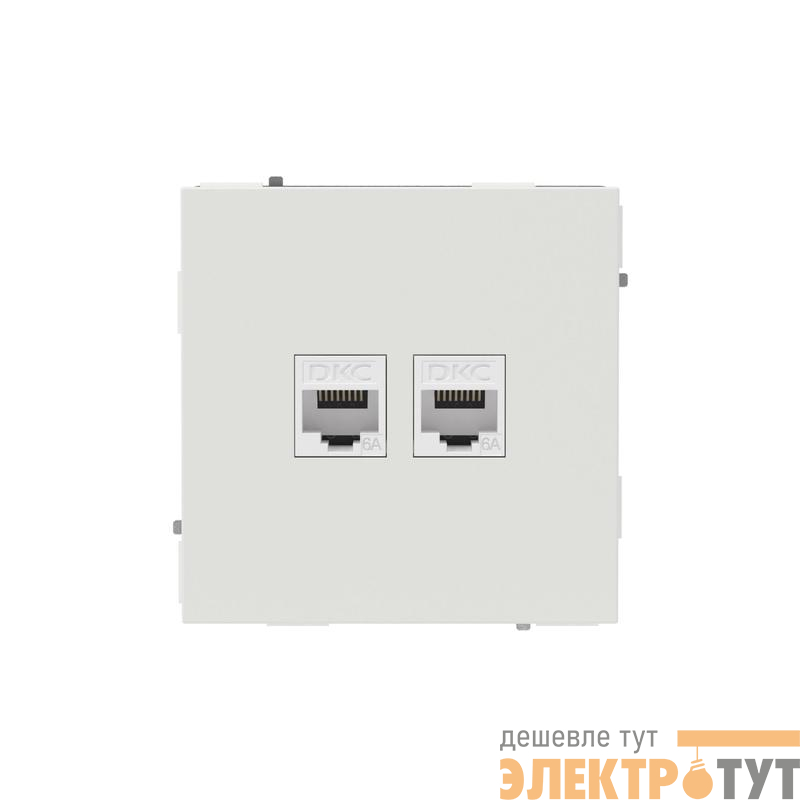 Розетка компьютерная 2-м KANT RJ45 кат.6A без шторки бел. песок DKC 7010674