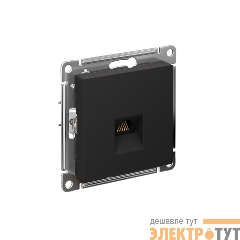 Розетка компьютерная AtlasDesign RJ45 кат.6A механизм карбон SE ATN001086