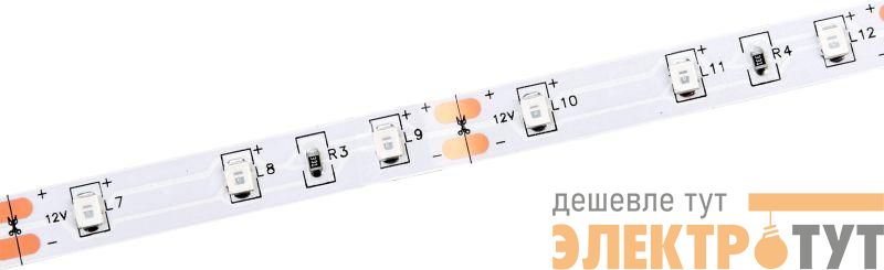 Лента светодиодная LED LSR-2835Y60-4.8-IP20-12В (уп.5м) IEK LSR1-4-060-20-3-05