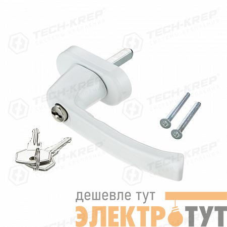 Ручка оконная Vic с замком штифт 35мм метал. бел. (уп.1шт) Tech-Krep/Zitar 142792
