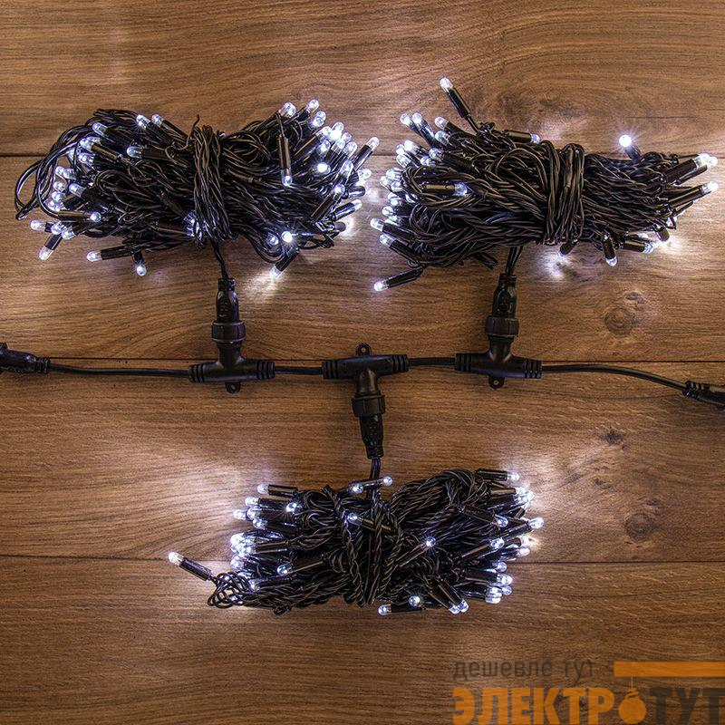 Гирлянда светодиодная "LED ClipLight" 3 нити х10м 198LED бел. 18Вт 24В IP65 трансф. в компл. провод ПВХ черн. Neon-Night 323-315