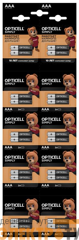 Элемент питания алкалиновый AAA/LR03 отрывной набор hsdc (блист. 2штх10) (уп.20шт) Opticell 5050002/6050002