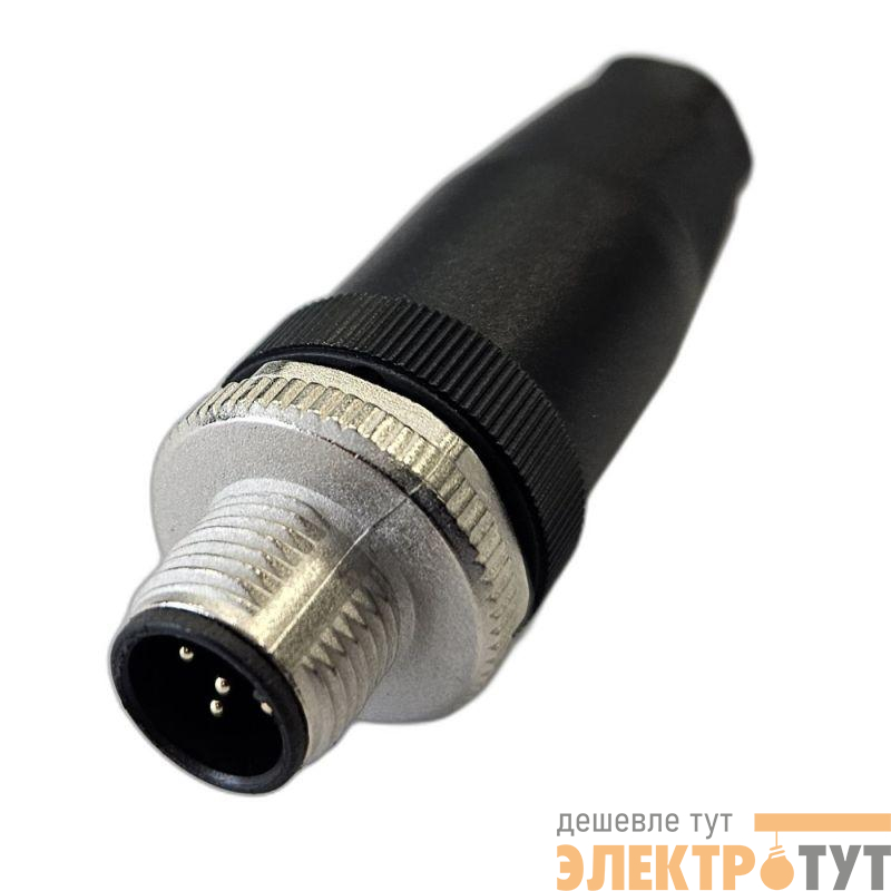 Разъем штыревой М12 5A винт прямой резьба PG7 кабельная часть СЦМ120015-05A пластик. СТЭЗ 185200120