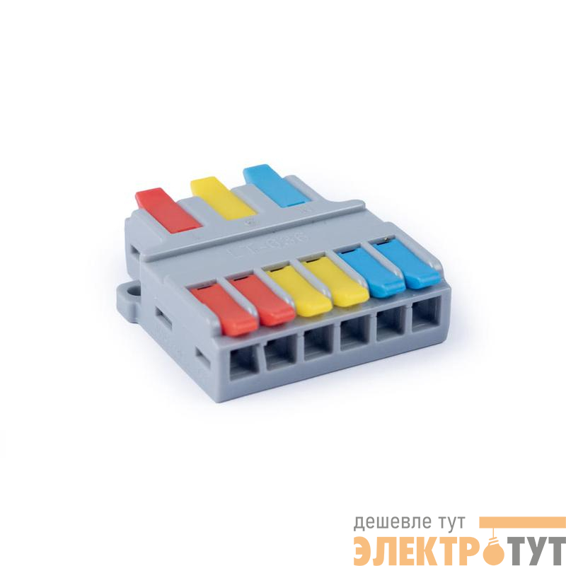 Клемма соединительная универсальная проходная 3-6 пол. с рычагом 0.08-6.0 MX-636 Cabeus 11469c