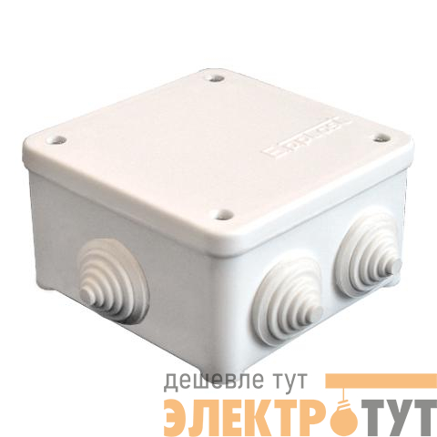 Коробка распределительная ОП 85х85х45мм У130 IP54 7 выходов 3 гермоввода крышка на винтах бел. Epplast 130111