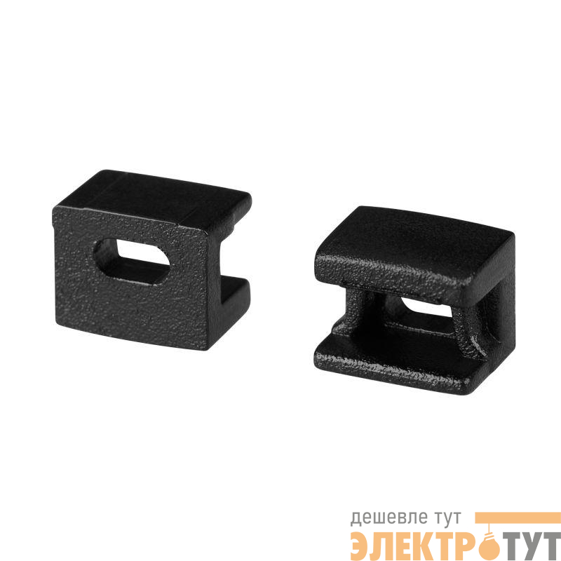 Заглушка PLINTUS-FANTOM BLACK с отверстием пластик (комплект) Arlight 043608