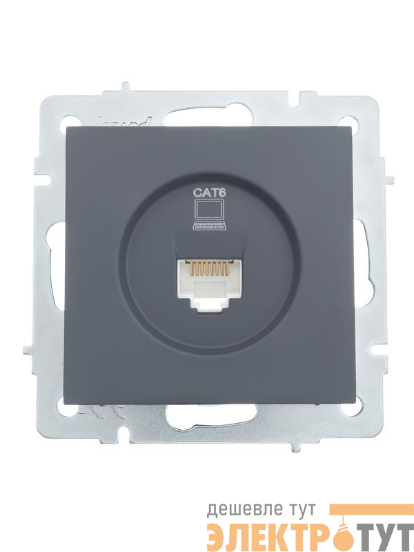 Розетка компьютерная 1-м СП Vesna механизм графит LEZARD 742-3488-140
