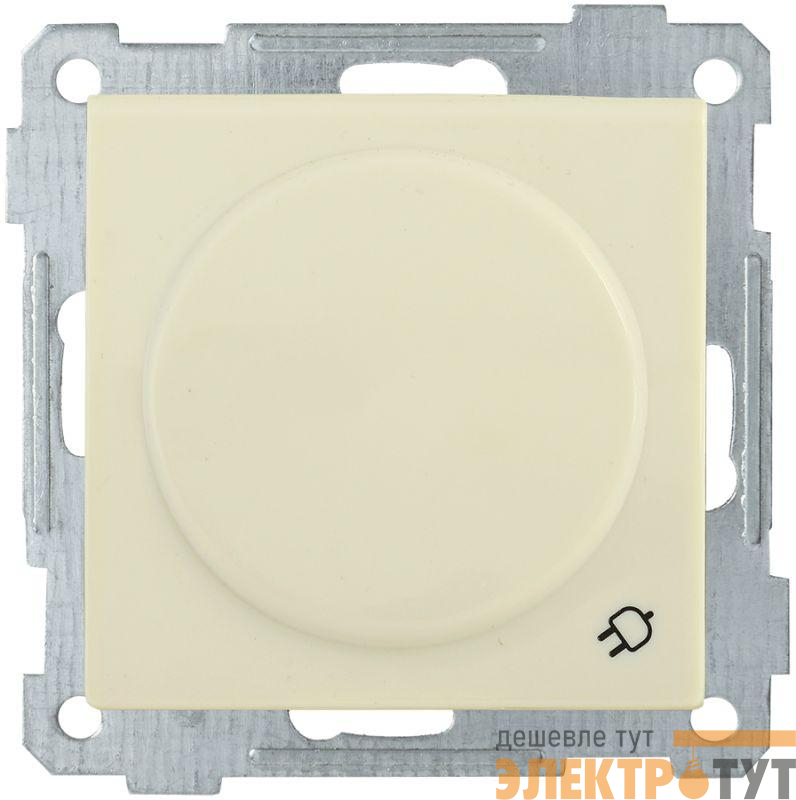 Механизм розетки 1-м СП Bolero РС16-1-0-Б 16А IP20 с заземл. защ. шторки с крышкой крем. IEK ERB16-K33-16