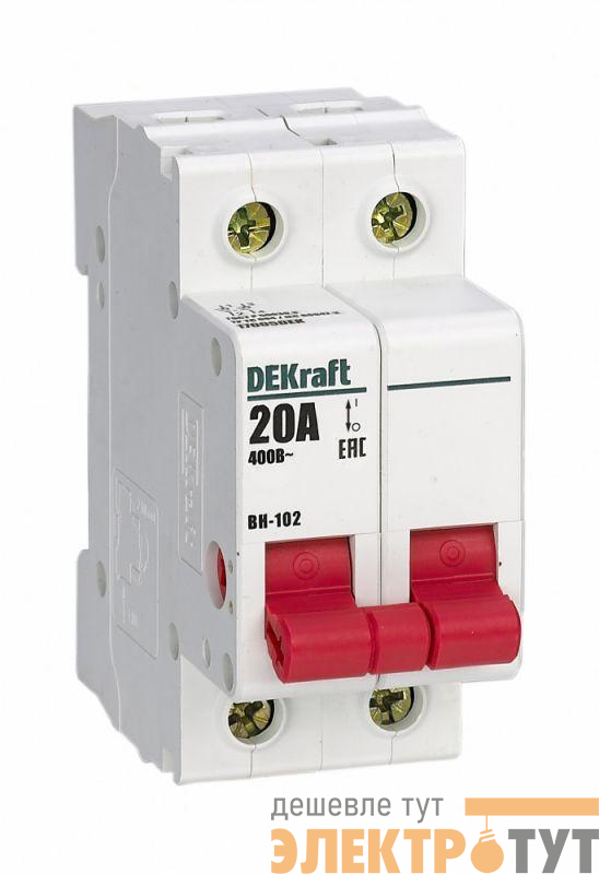 Выключатель-разъединитель 2п 20А ВН-102 DEKraft 17005DEK