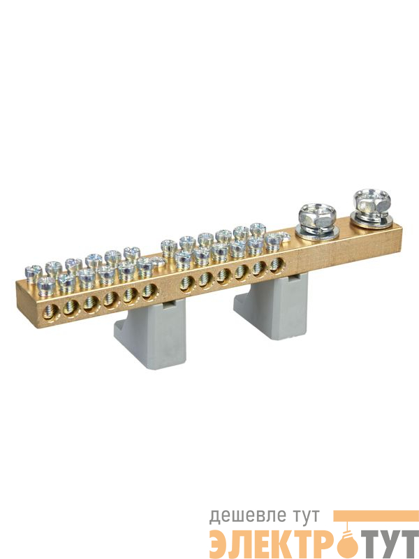 Шина нулевая N на двух угловых изоляторах 200А ШНИ-10х18-24-L2-С IEK YNN30-24-C2-K03