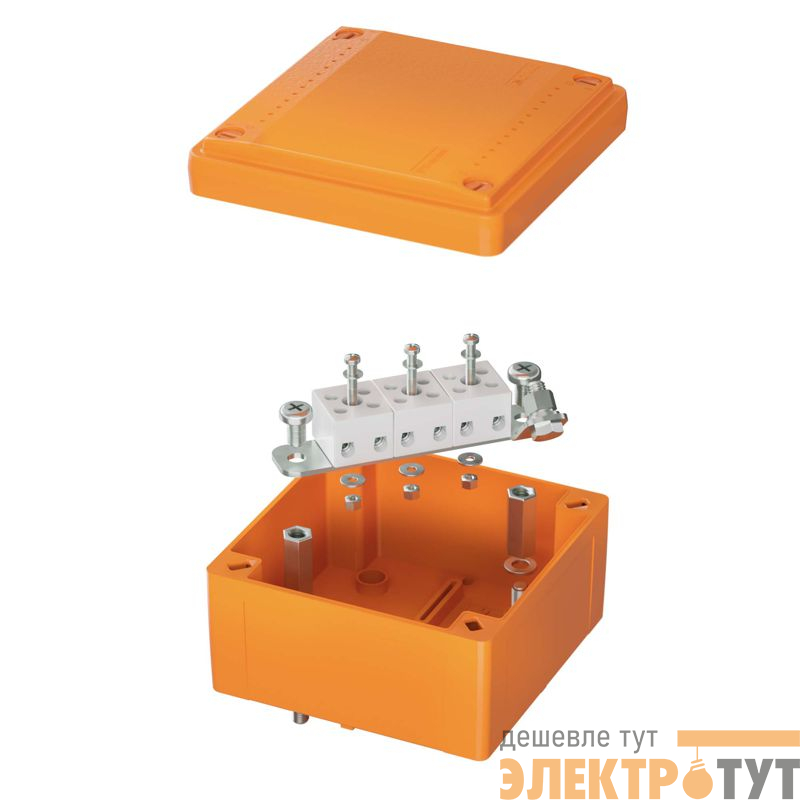 Коробка ответвительная FS 100х100х50мм IP56 5п 450В 10А 6кв.мм с гладкими стенками и клеммниками пластик. DKC FSB10506