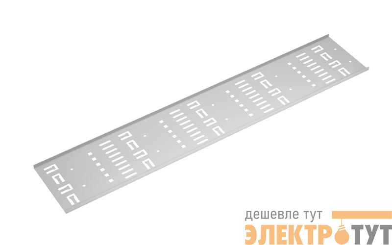 Органайзер-лоток вертикальный перфорированный кабельный в шкаф 18U VCM-18U-GY метал. сер. (RAL 7035) Cabeus 10611c