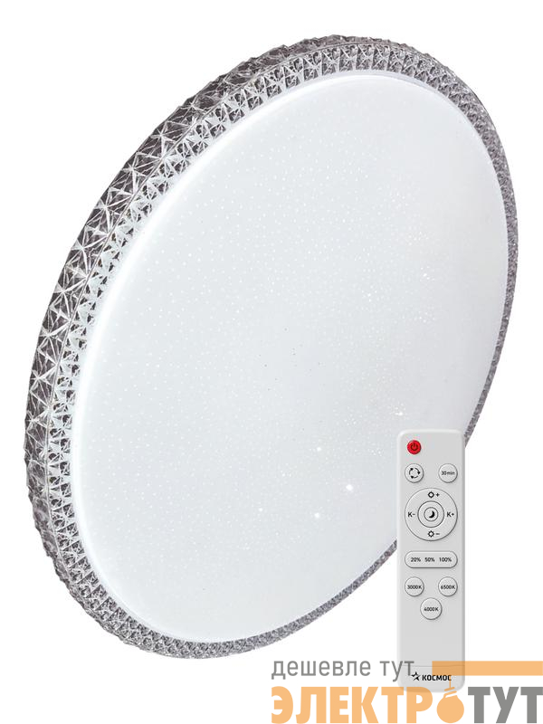 Светильник светодиодный PREMIUM MYSTERY 55Вт 230В 3000-6500К 4400лм IP40 400х70мм настенно-потолочный управляемый с пультом ДУ КОСМОС KSMyst55W