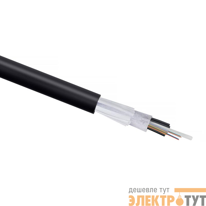 Кабель волоконно-оптический 9/125 одномод. 4 волокна loose tube подвесной для внешн. прокладки -60-+70град.C PE черн. Cabeus 10783c
