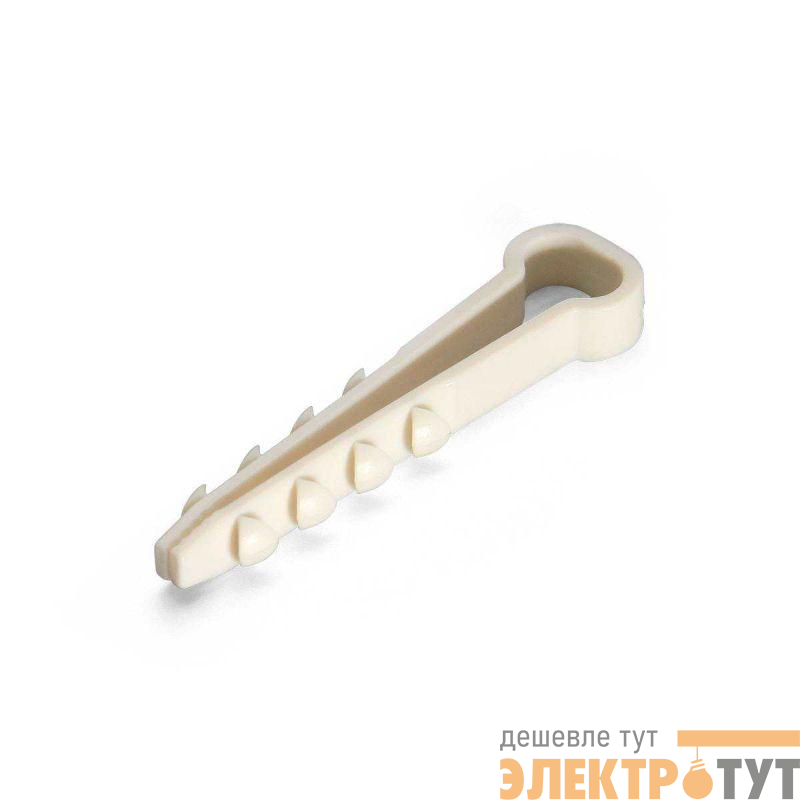Дюбель-хомут ДХП 10-5 для плоского кабеля нейлон бел. (уп.100шт) Fortisflex 59235