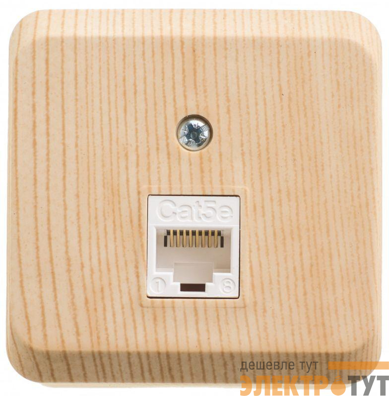 Розетка компьютерная ОП Этюд RJ45 кат.5E сосна SE KOMA-001D