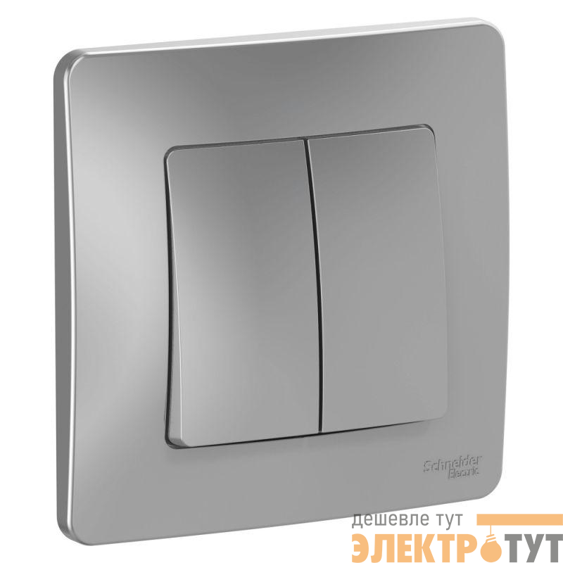 Переключатель проходной 2-кл. СП Blanca 10А IP20 (сх. 6+6) 250В алюм. SE BLNVS106603