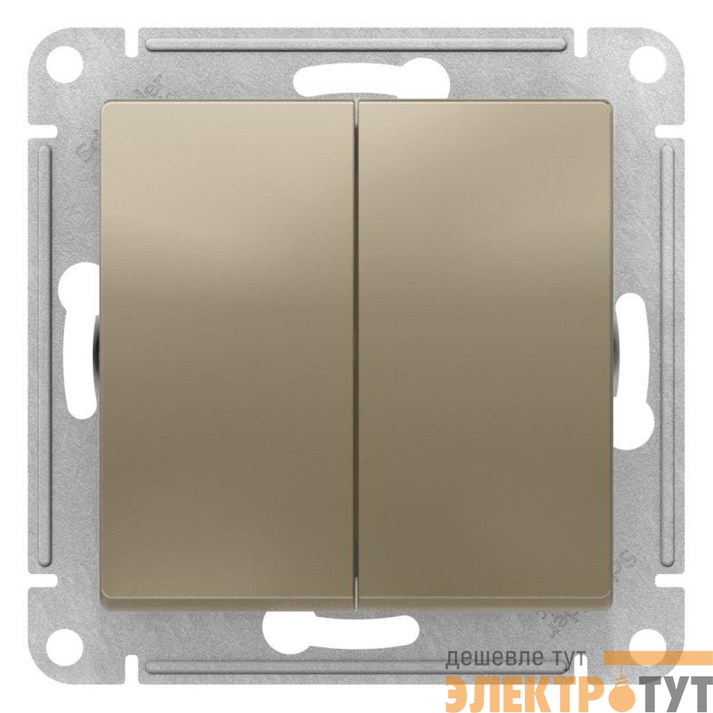 Переключатель перекрестный 2-кл. AtlasDesign 2хсх.7 10АХ механизм шампань SE ATN000573