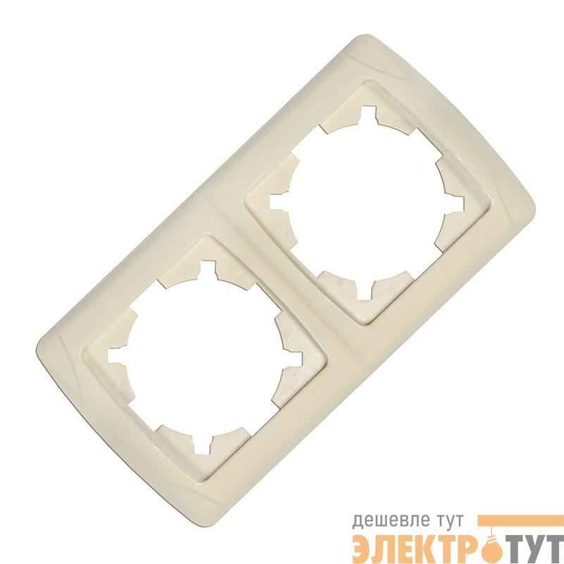 Рамка 2-м Маргарита горизонт. сл.кость (ivory) UNIversal МР002Г-I