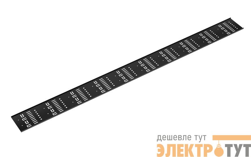 Органайзер-лоток вертикальный перфорированный кабельный в шкаф 47U VCM-47U-BK метал. черн. (RAL 9004) Cabeus 10626c