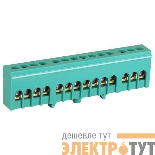 Шина PE земля в изолированном корпусе на DIN-рейку ШНИ-6х9-14-Д зел. NO-224-105 Эра Б0062957