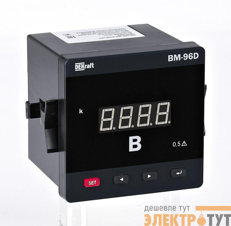 Вольтметр цифровой ВМ-96D 3ф вх. 600В вых. DO 96х96мм LED-дисплей DEKraft 50387DEK