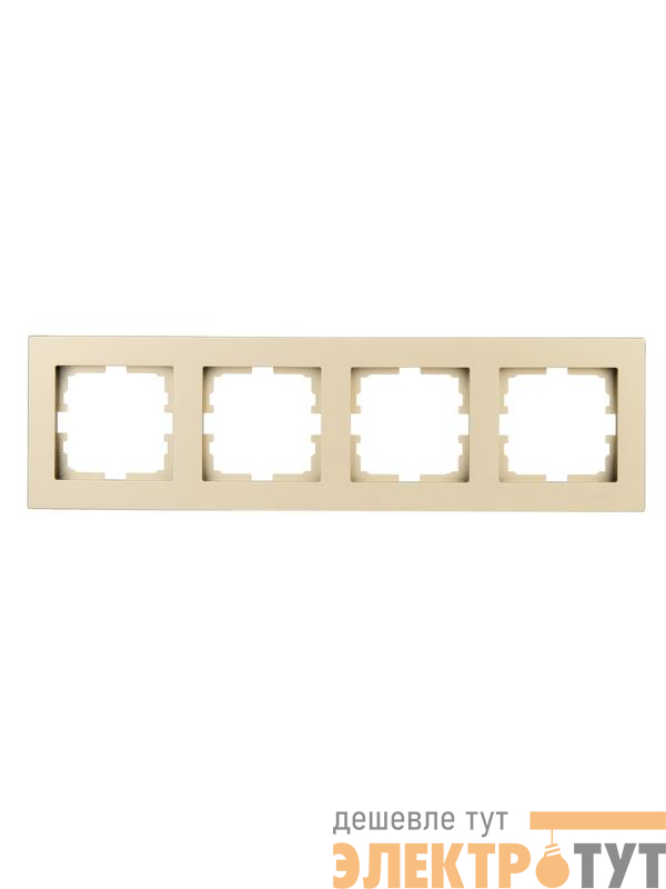 Рамка 4-м VESNA горизонт. без вставки зол. LEZARD 742-3600-149