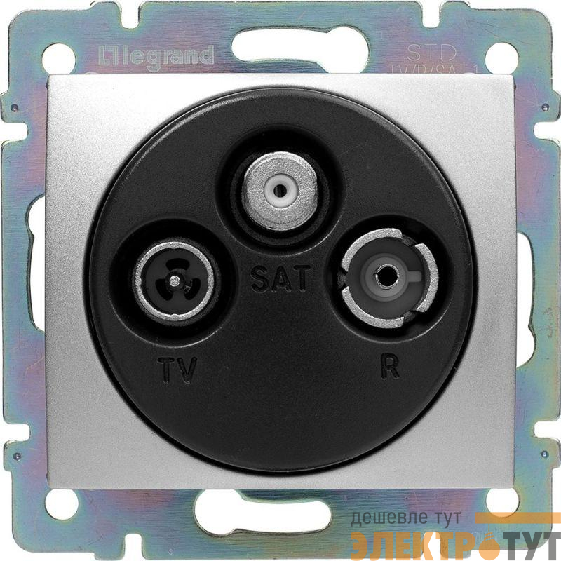 Розетка телевизионная оконечная TV/FM/SAT СП Valena 10дБ 2400МГц механизм алюм. IEK 770136