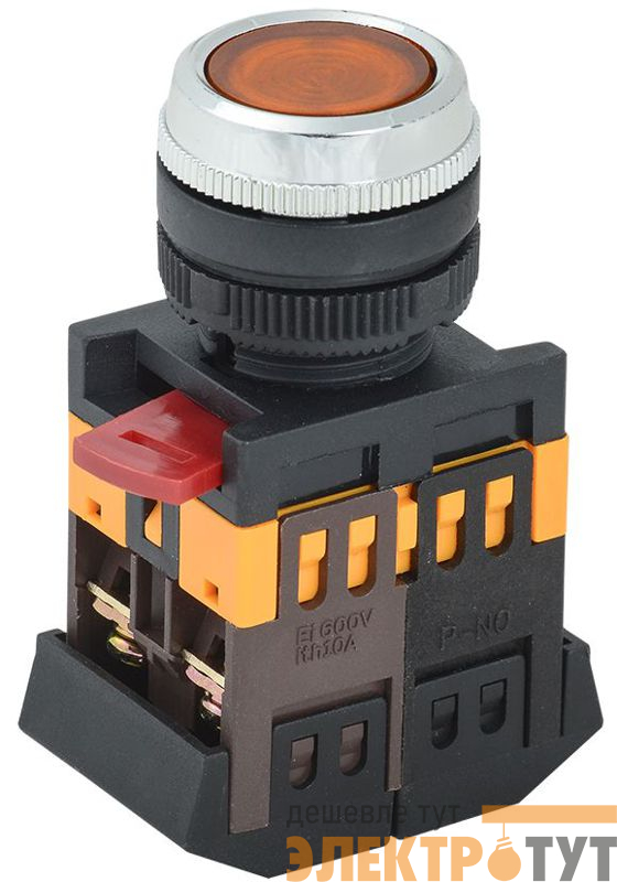 Кнопка ABLFS-22 d22мм 1НО+1НЗ 240В неон желт. GENERICA BBT30-ABLFS-K05