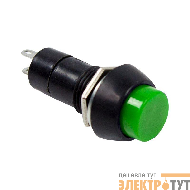 Выключатель-кнопка 250В 1А (2с) OFF-(ON) Б/Фикс зел. (PBS-11В) Rexant 36-3042