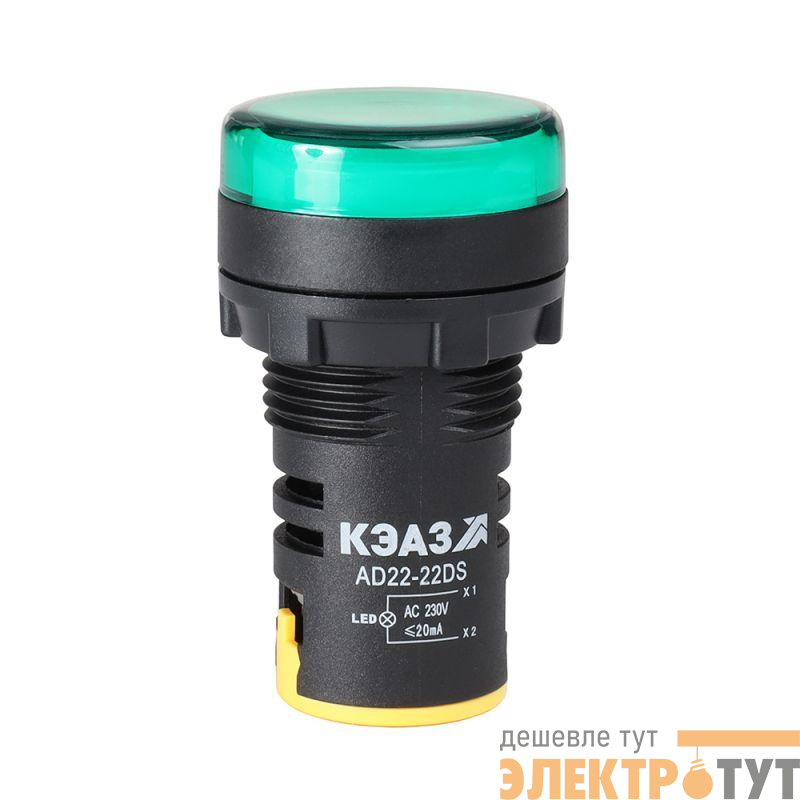 Лампа AD22DS(LED) матрица 22мм 24В AC/DC зел. КЭАЗ 303938