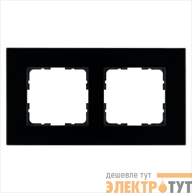 Рамка 2-м G-Glass стекло черн. Black Glass Jasmart G1002GB