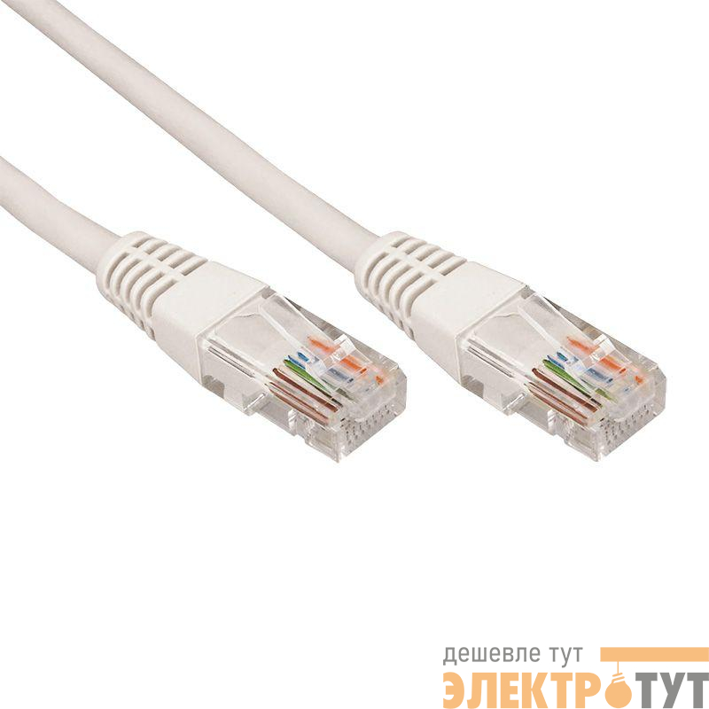 Патч-корд UTP кат.5 1.0м сер. Rexant 18-1002