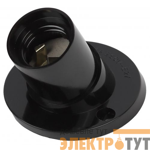Патрон E27 настенный бакелит черн. (х50) (50/200/3600) ACS PTR/UGL-E27-BAK-BL Эра Б0044082