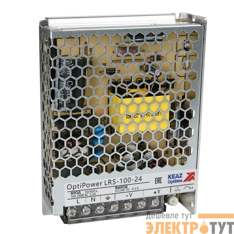 Блок питания панельный OptiPower LRS 100-24 4.5A КЭАЗ 328879
