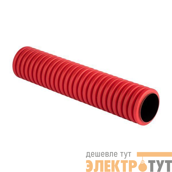 Труба гофрированная двустенная ПНД d110 жесткая SN12 красн. (уп.6м) PROxima EKF tr2st-110-6m