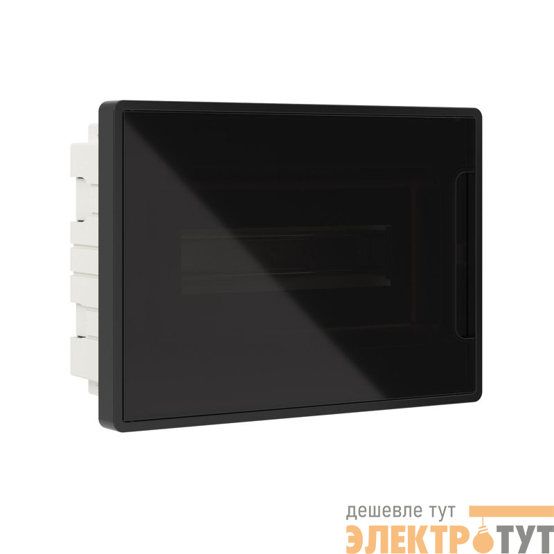 Щиток встраиваемый Фрейм (FRAME) ЩРв-п-12 12мод. с тонированной дверцей с 2 шинами PEN на 6 и 8 отверст. черн. DKC F12B1BD