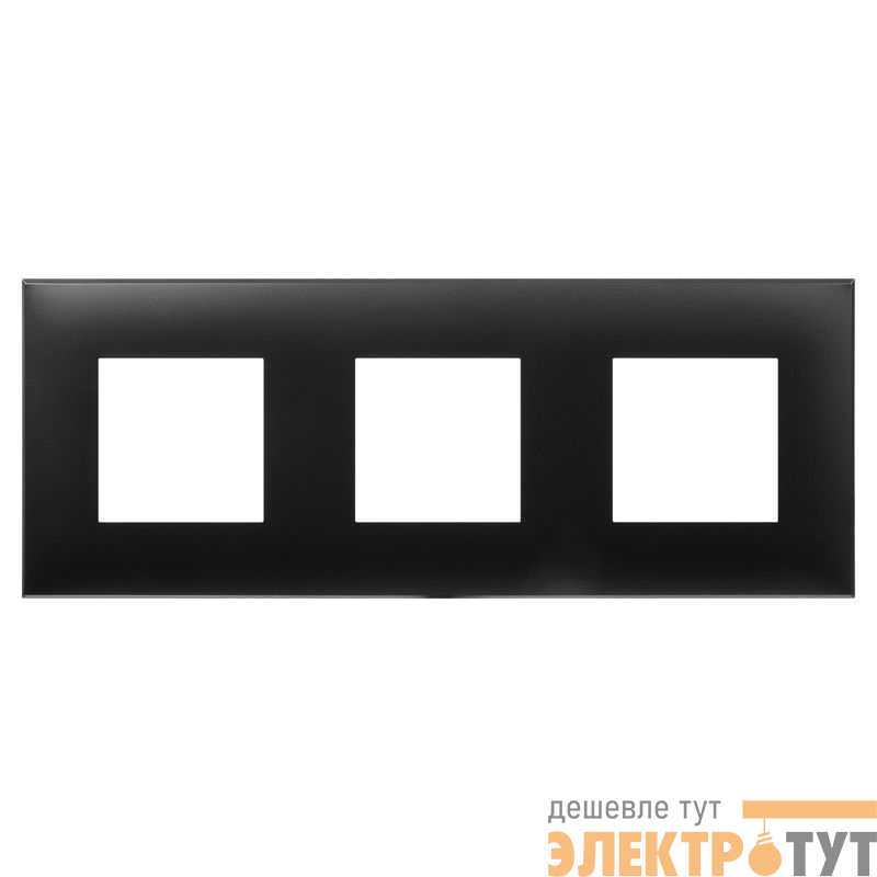 Рамка 3-м 6мод. Avanti "Черный матовый" DKC 4412906