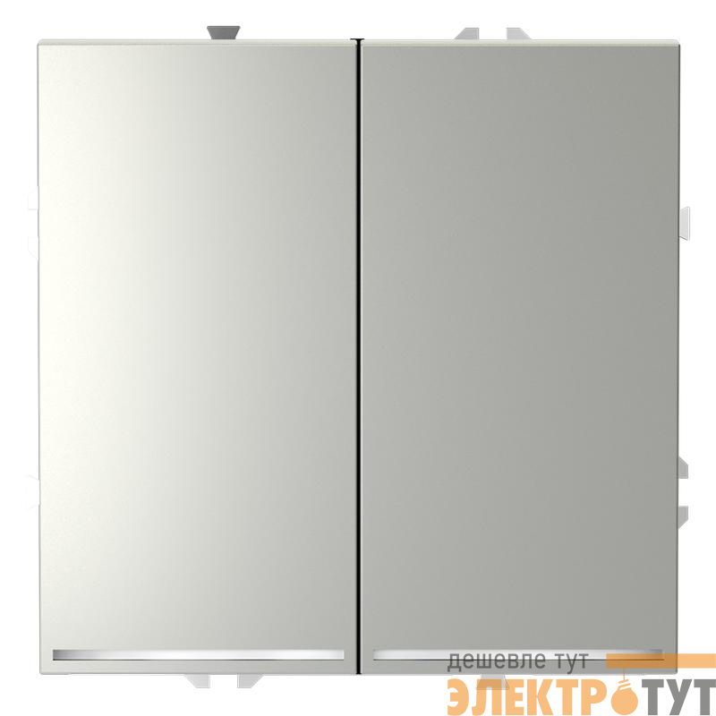 Выключатель 2-кл. СП S70 10А с подсветкой механизм сталь Voltum VLS020205