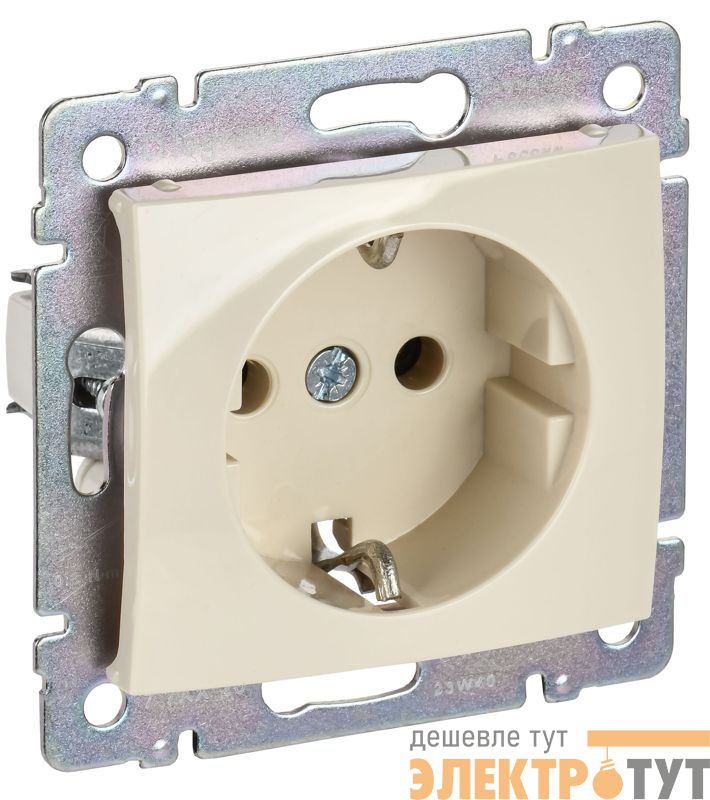 Розетка 1-м СП Valena 16А IP21 230/250В 2P+E с заземл. защ. шторки на винтах механизм сл. кость IEK 774321
