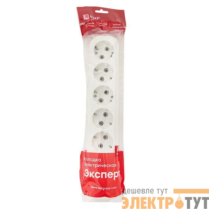 Колодка удлинителя "Эксперт" 16А/3.5кВт 6 гнезд выкл. заземл. контакт. PROxima EKF AKB16-6i