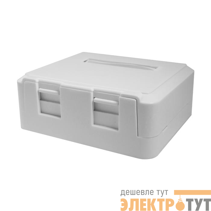 Корпус розетки для двух вставок типа Keystone Jack бел. SUPRLAN 10-0311