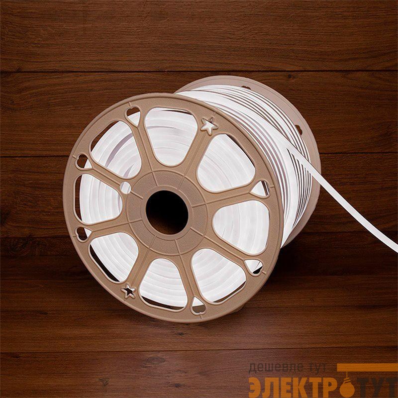 Шнур светодиодный гибкий неон SMD 8х16мм 120LED/м односторон. 24В бел. (уп.50м) Neon-Night 131-125