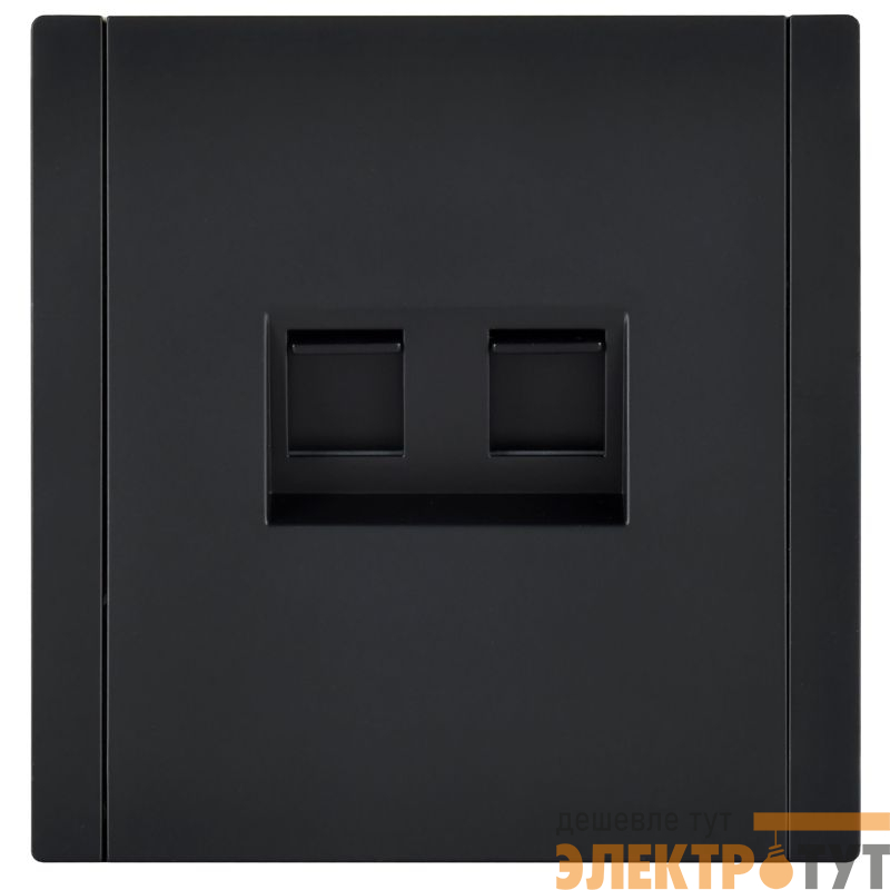 Розетка компьютерная 2-м RJ45 кат.6 FORTE&PIANO FP134 черн. IEK FP-K20-2-K02